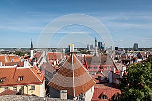 View of an Old Town Tallinn, Estonia from above.