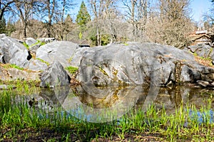 Landscape and reflection of Rocks in Columbia California