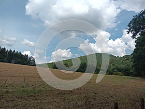 Landscape in region Ardennes on the boarder between germany, belgium and luxembourg