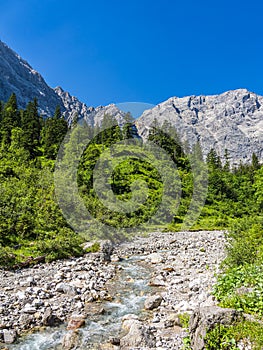 Landscape in the Risstal valley near the Eng Alp in Austria