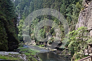 Landscape with a river in Bohemia photo