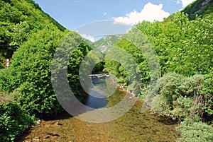 Landscape of a river in Bugey