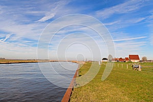 Landscape river the Eem at Eemdijk