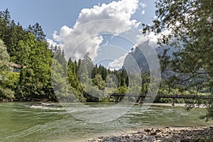Landscape with river Enns in Austria