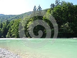 Landscape by the river Isar near valley Fleck, Bavaria photo