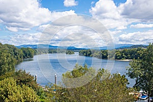 Landscape of river Minho at Tui in Galicia