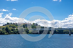 Landscape of river Minho at Tui in Galicia