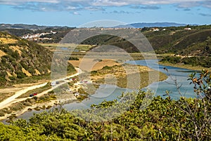 Landscape with river Mira at Vila nova de Milfontes, Portugal