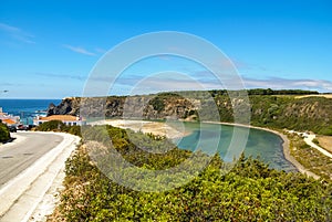 Landscape with river Mira at Vila nova de Milfontes, Portugal