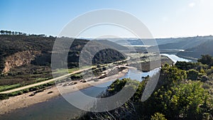 Landscape with a river in odeceixe in portugal