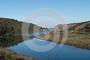 Landscape with a river in odeceixe in portugal