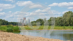 Landscape at the river old Elbe in Magdeburg in Germany