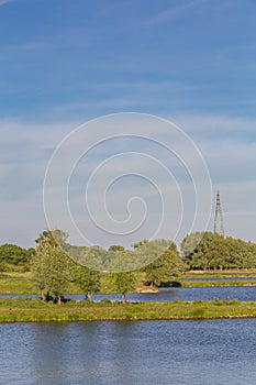 Landscape river Rhine Netherlands