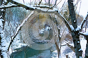 Landscape. River winter.
