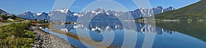 Landscape at the road E6 at Rotsund in Troms county, Norway photo