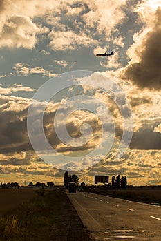 Landscape with road and plain