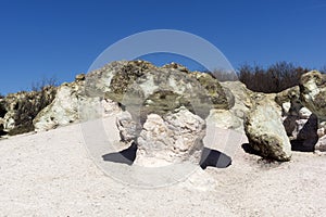 Landscape with Rock formation The Stone Mushrooms near Beli plast village, Kardzhali Region, Bulgaria