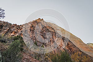Landscape of rock formations in Zion National Park, Utah