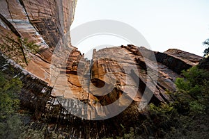 Landscape of rock formations in Zion National Park, Utah