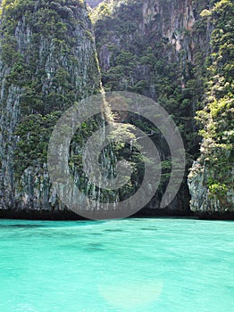 Landscape with rocks and turquoise water, tropics