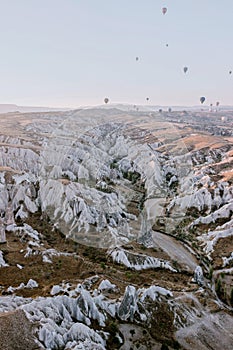 Landscape of rocky formation in Cappadocia
