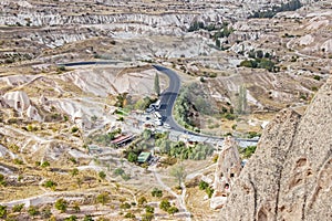 Landscape of rocky formation in Cappadocia