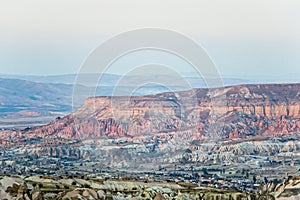 Landscape of rocky formation in Cappadocia