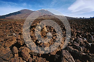 Landscape of the rocky ground of Teide National Park Paradores Spain photo