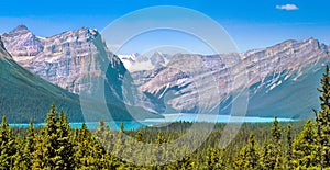 Landscape with Rocky Mountains in Alberta, Canada photo