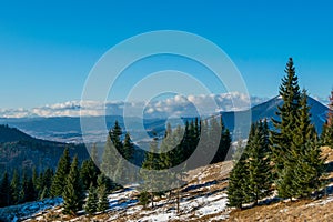 The landscape of the Rodnei Mountains and Calimani Mountains, Vatra Dornei, Romania