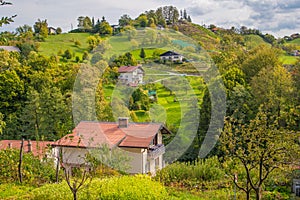 Landscape at Rogaska Slatina thermal water cure place, spa in Slovenia