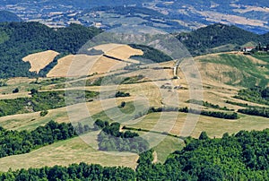 Landscape in Romagna at summer from Sogliano al Rubicone