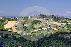 Landscape in Romagna at summer from Sogliano al Rubicone