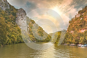 Landscape from Romania with a splendid view of the Danube Boilers.