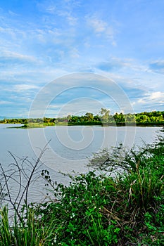 Landscape of Rong Tio Reservoir in Phu Kam Yao district