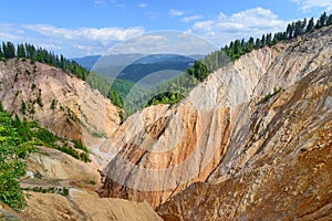 Landscape with Ruginoasa Hole (Groapa Ruginoasa in Romanian, Apuseni Mountains, Romania).