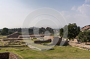 Landscape of ruins at Royal Enclosure, Hampi, Karnataka, India