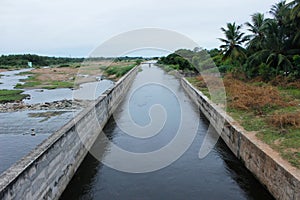 Landscape of Rural Village Dam in India