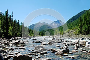 Landscape, Russia, lake Baikal, hike, travel, water, river, mountain, rocks, vacation, forest, Shumak