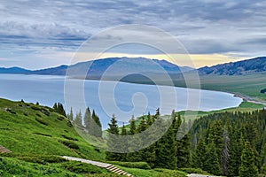 Landscape of Sailimu lake Xinjiang, China