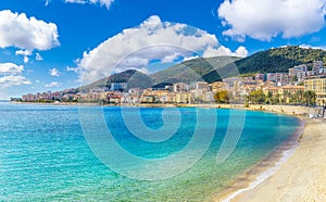 Landscape with  Saint Francois beach in Ajaccio, Corsica
