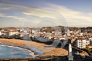 Landscape of Saint-Jean-de-Luz and its coastline seen from above