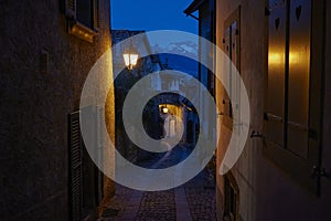 The landscape of Saint-Saphorin at night