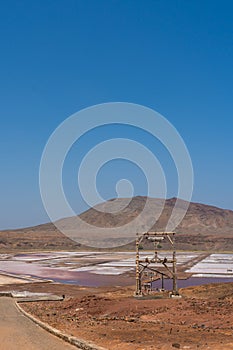 Landscape at the Salinas de Pedra de Lume, old salt lakes on Sal Island