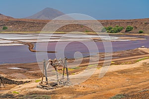 Landscape at the Salinas de Pedra de Lume, old salt lakes on Sal Island photo