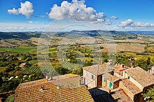 Landscape of San Quirico d`Orcia, Tuscany, Italy