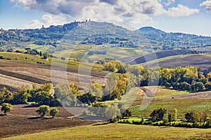 Landscape of San Quirico d`Orcia, Tuscany, Italy