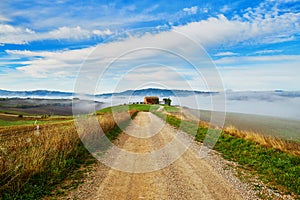 Landscape of San Quirico d`Orcia, Tuscany, Italy