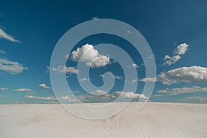 Landscape sand desert blue sky white clouds