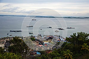 The landscape of Sandakan Bay from top of Tanah Merah photo